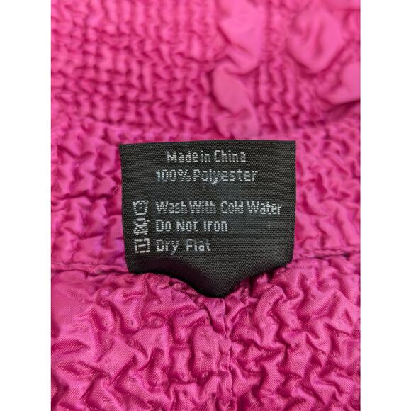 NWOT! MAGIC! FUSCHIA PINK "CRUMPLED" TEXTURE, RHINESTONE ZIPPER VEST! SZ L - Picture 7 of 9